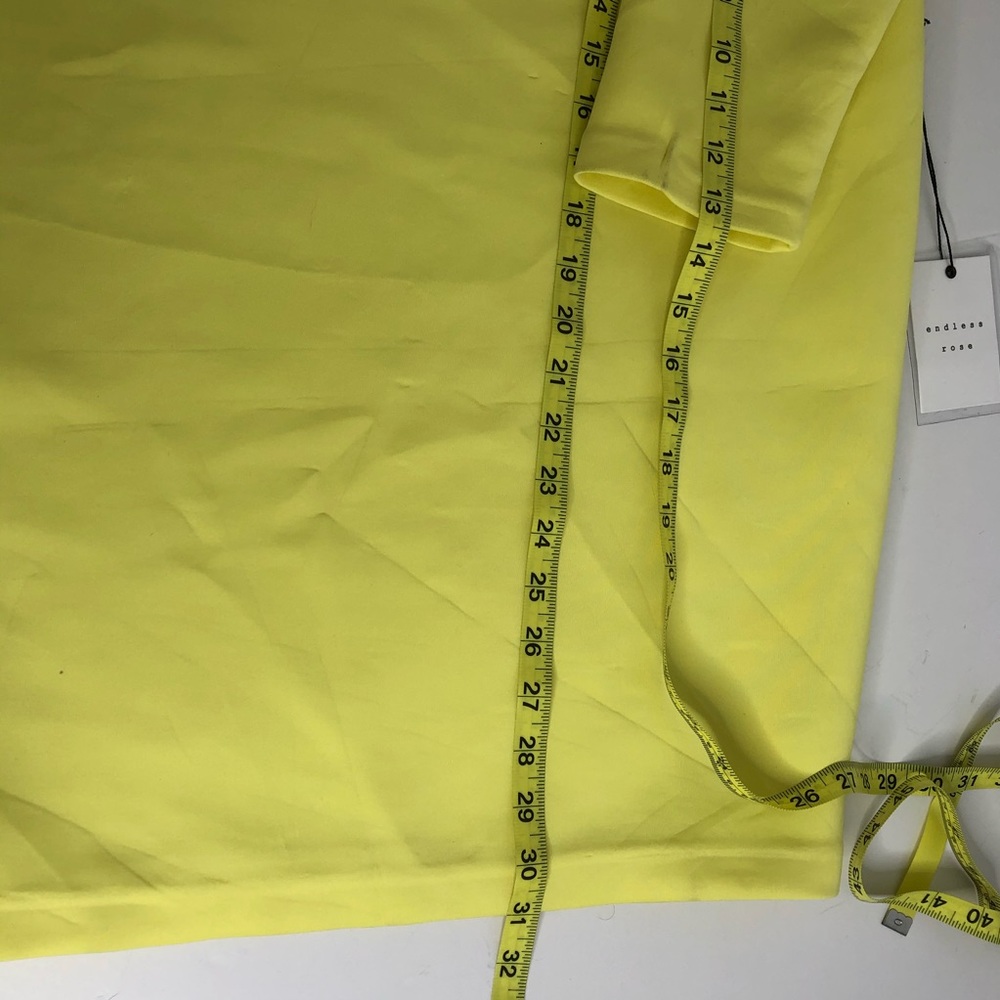English Rose Yellow Scuba Mini Dress Tunic S NWT - Picture 8 of 8